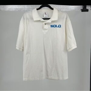 Solo Large‎ Men's White Cotton Polo Shirt Vintage